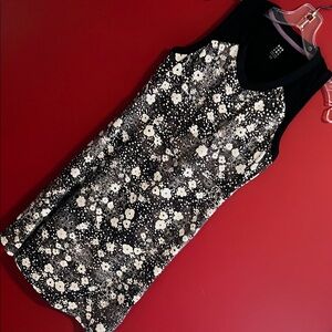 Title Nine Black & White Floral Tank Dress